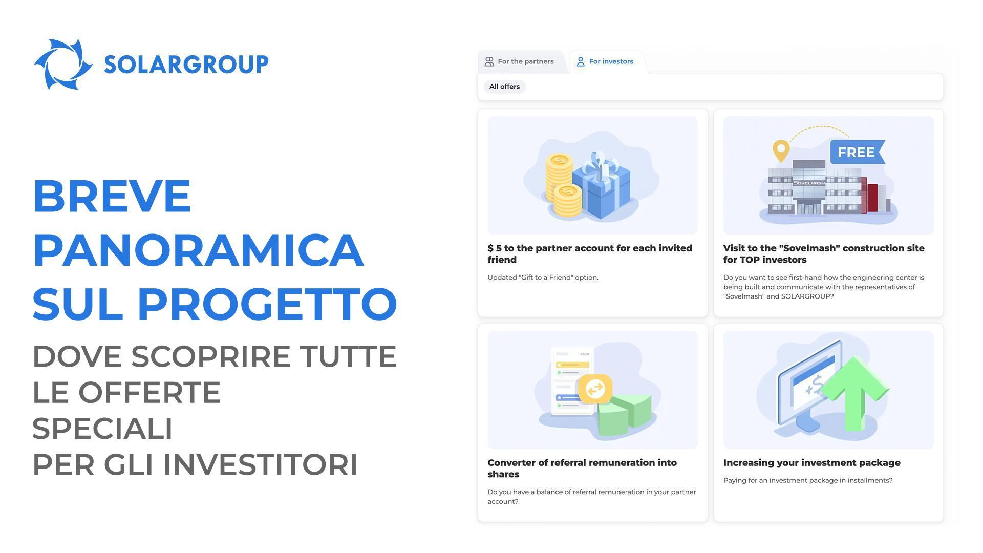 Panoramica rapida sul progetto: dove scoprire tutte le offerte speciali per gli investitori