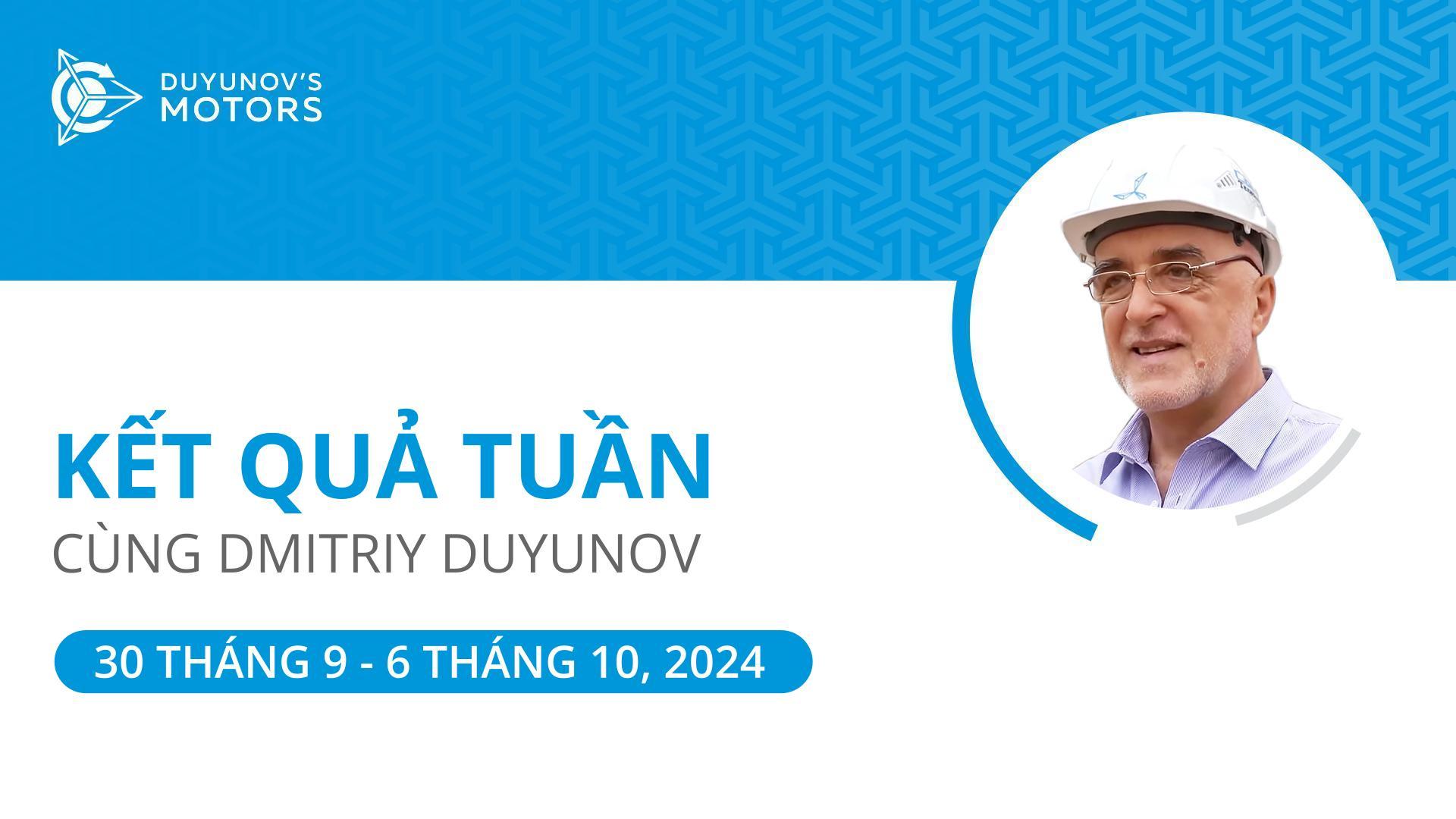 Kết quả tuần của dự án "Động cơ của Duyunov"