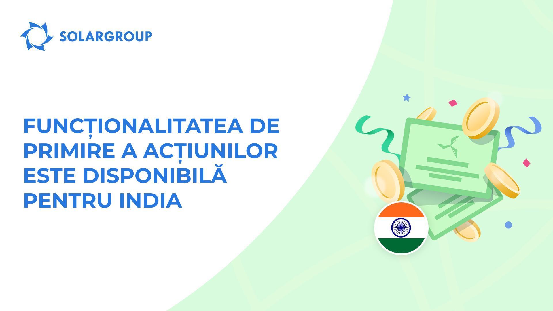 Activăm funcționalitatea pentru investitorii din India!