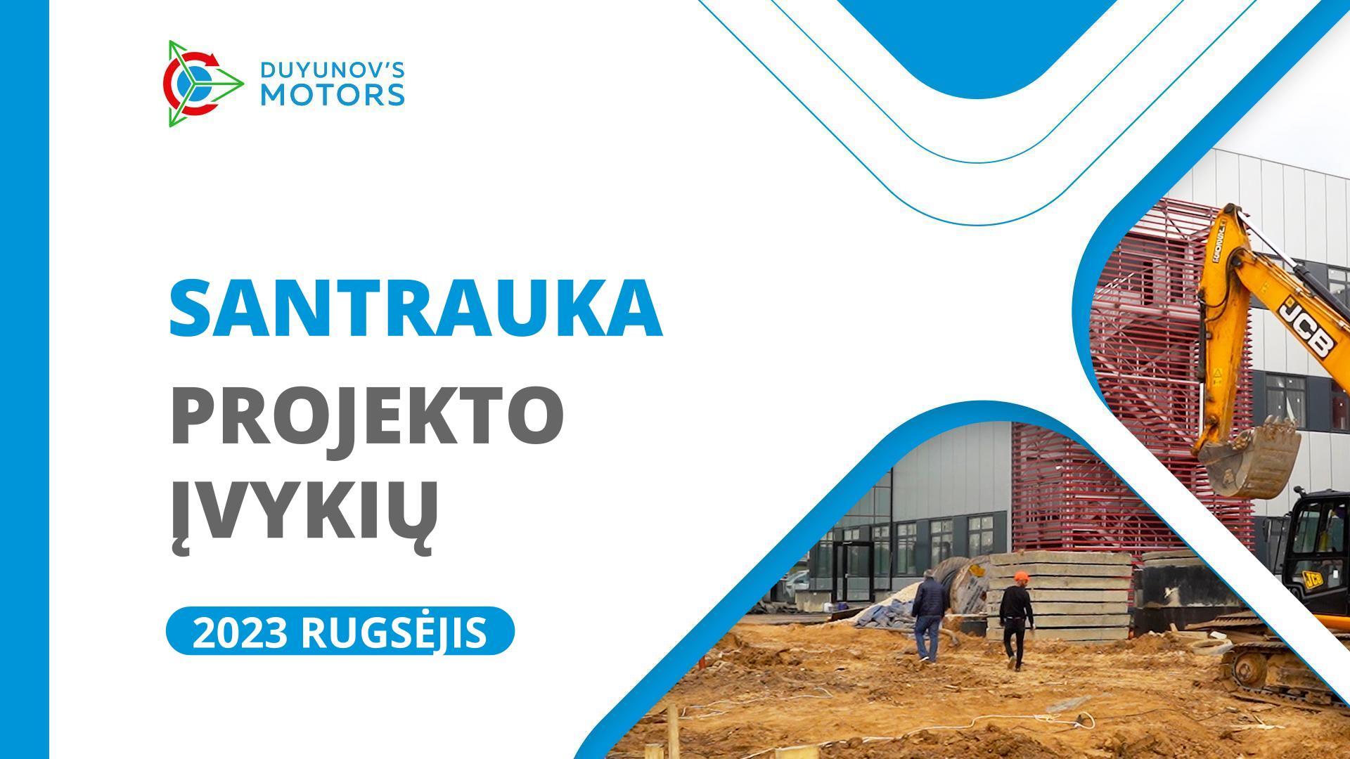 Pagrindiniai projekto įvykiai rugsėjo mėnesį