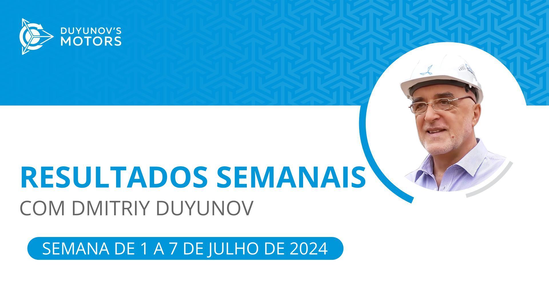 Os resultados semanais no projeto "Duyunov's motors"