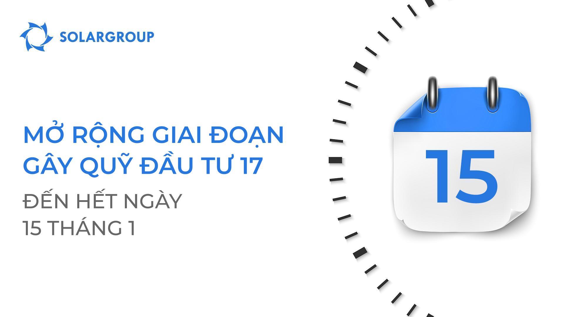 Mở rộng giai đoạn gây quỹ tài trợ dự án 17 cho đến hết ngày 15 tháng 1