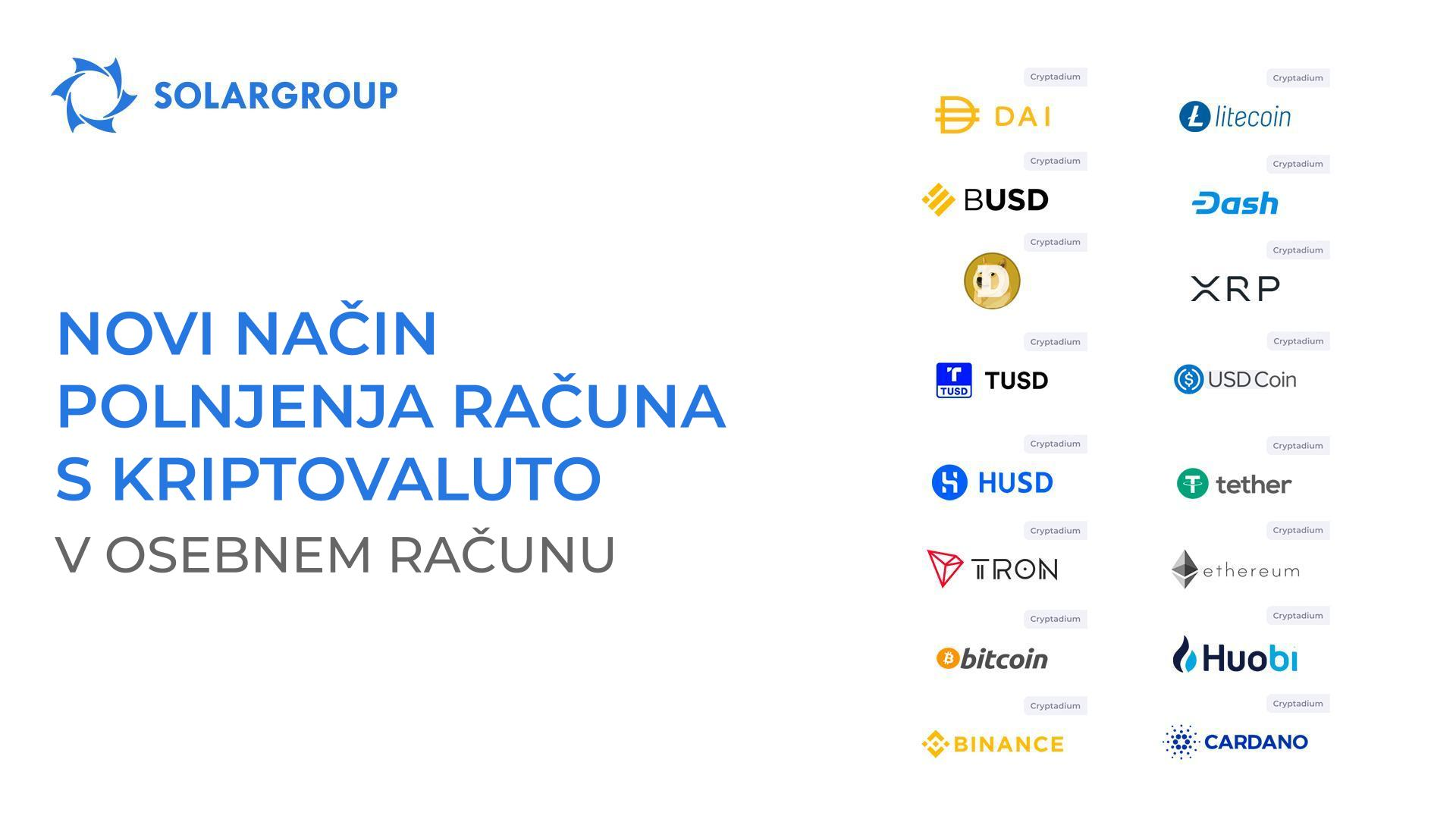 Nov način za polnjenje računa s kriptovaluto v osebnem računu
