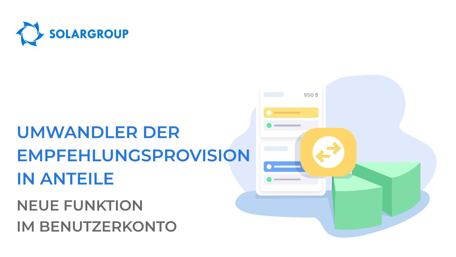 Umwandler der Empfehlungsprovision in Anteile: eine neue Funktion im Benutzerkonto