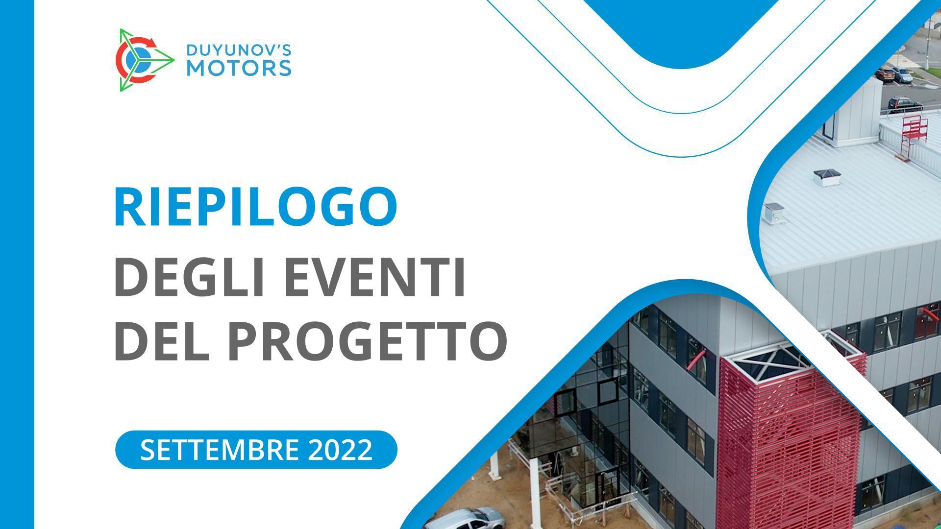 Eventi chiave del progetto: riepilogo di settembre