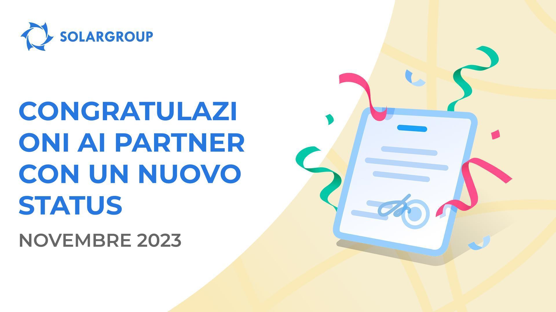 Diamo il benvenuto ai partner nei nuovi status!