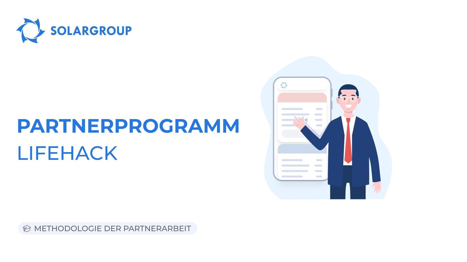 Partnerprogramm. Lifehack | Methodologie der Partnerarbeit