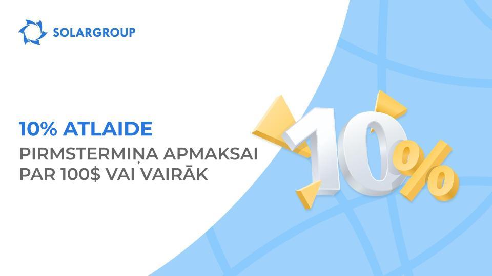 Apmaksājiet pirms termiņa ar 10% atlaidi