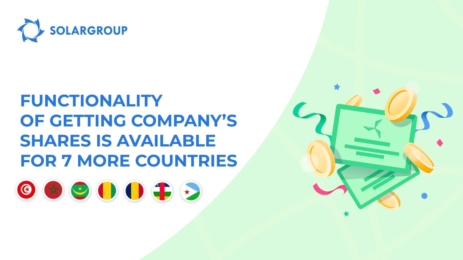 Launching the functionality in the following countries: Tunisia, Morocco, Mauritania, Guinea, Chad, CAR, Djibouti