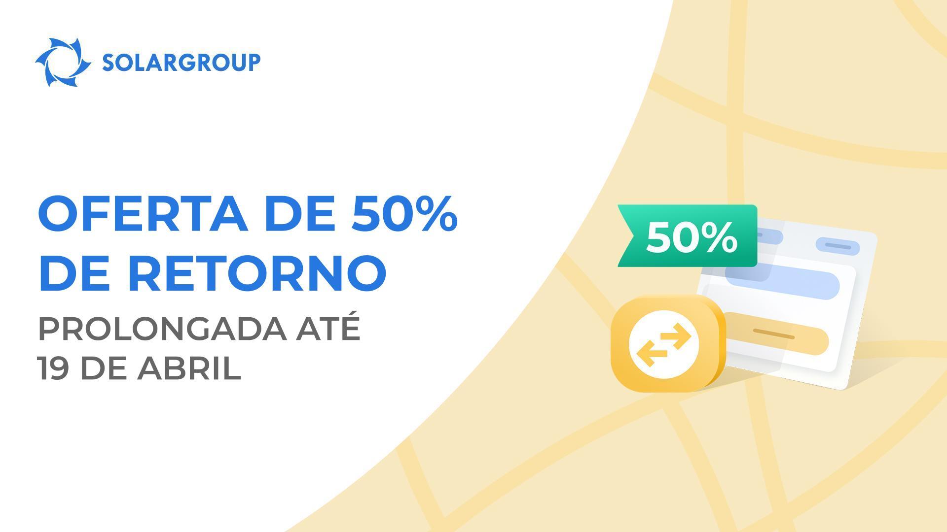 Devolvemos metade do primeiro pagamento com a aquisição de um pacote de investimento