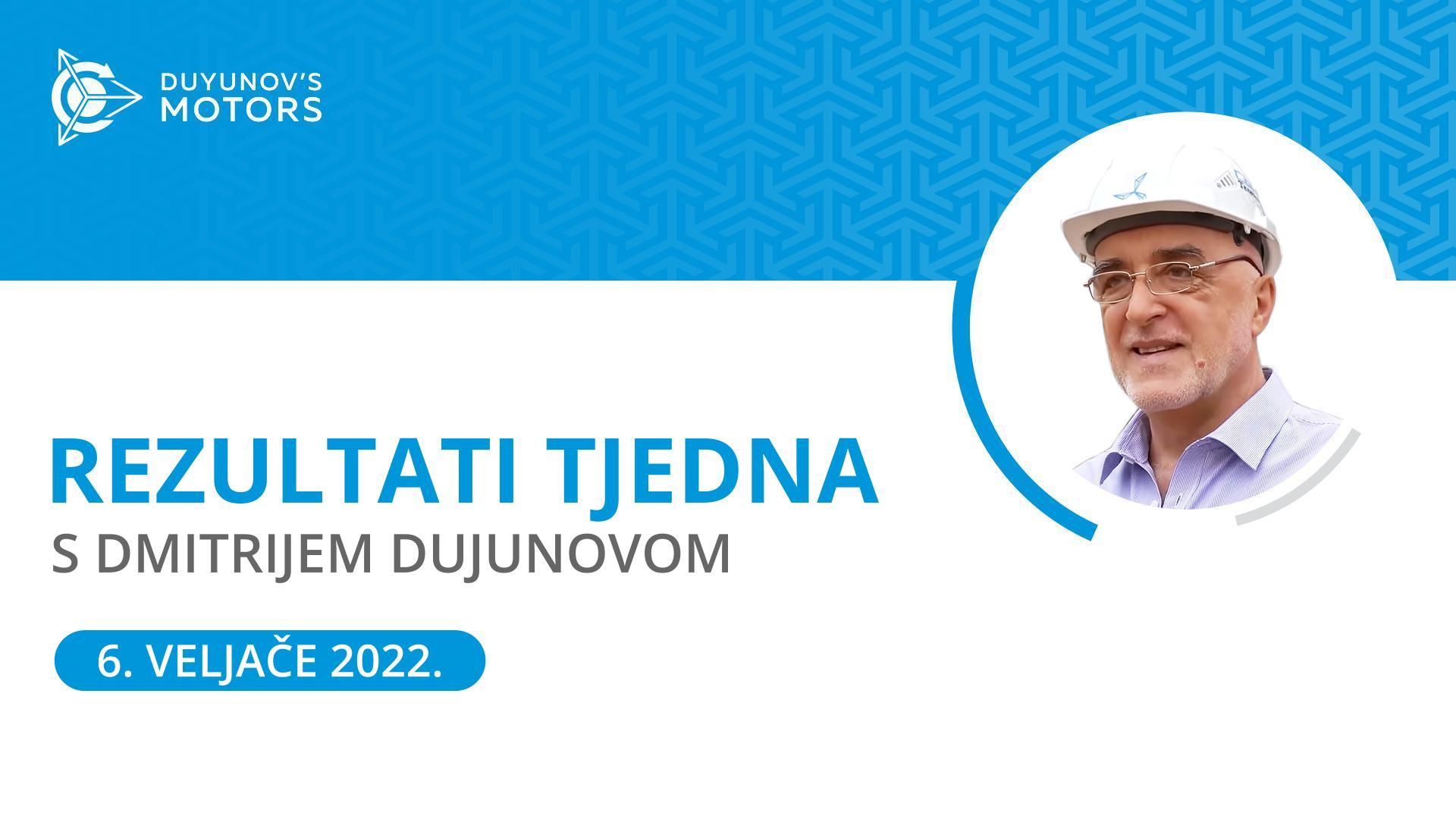 Rezultati tjedna u projektu "Duyunov Motori"