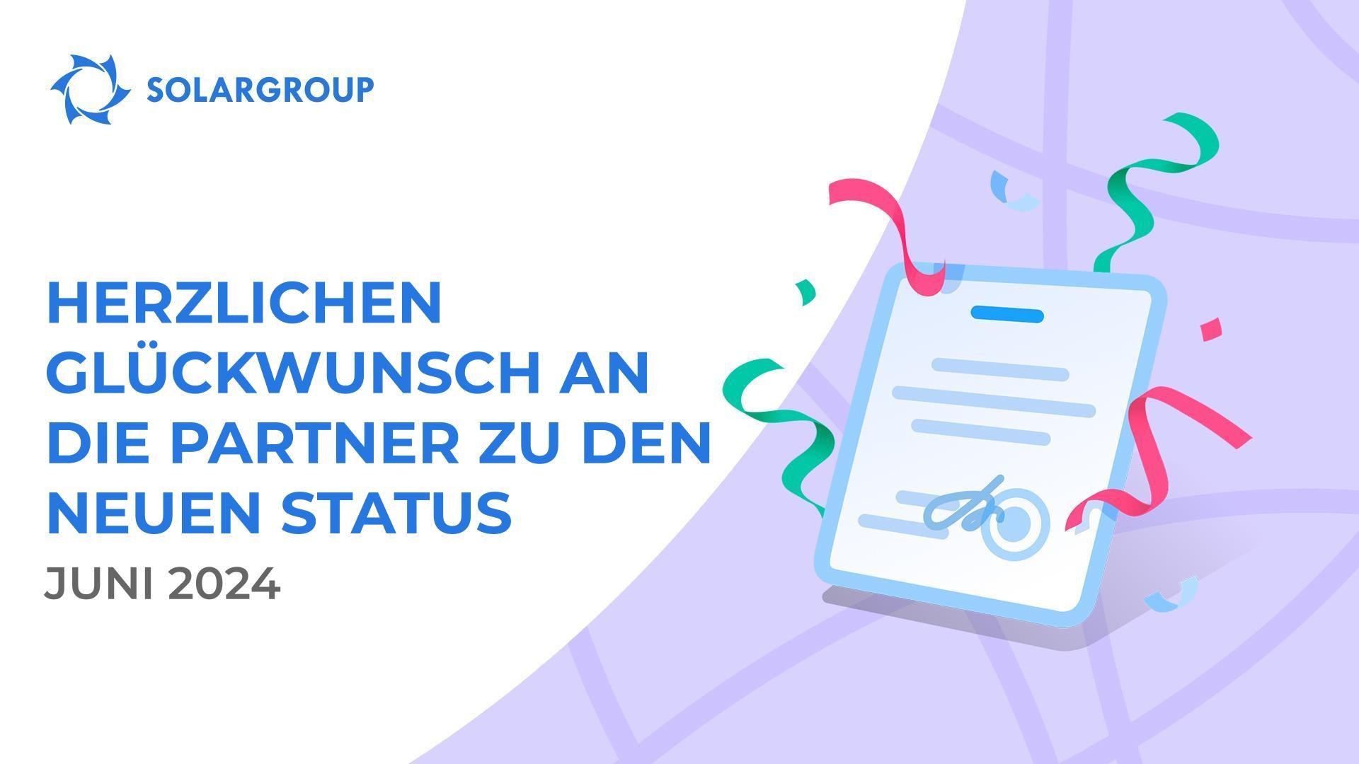 Herzlichen Glückwunsch an die Partner zu den neuen Status!
