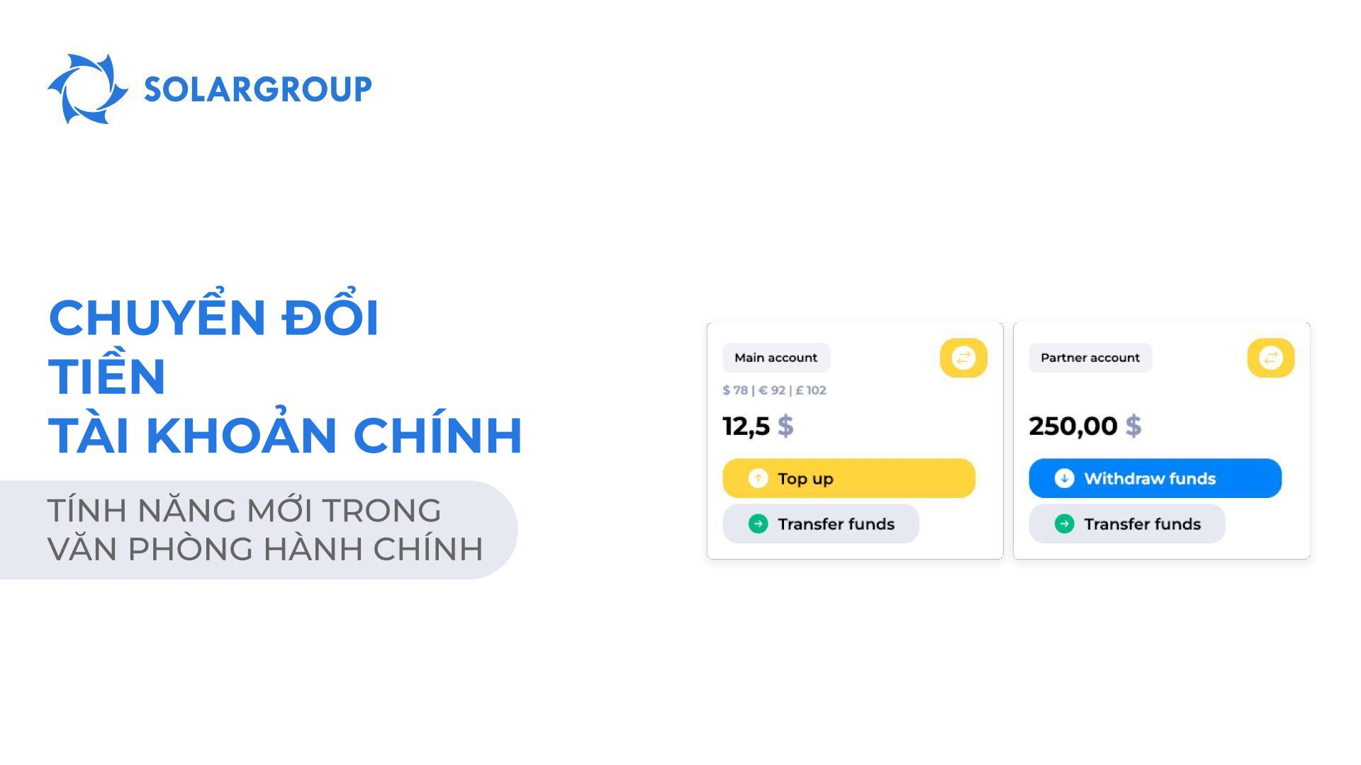 Tính năng mới trong văn phòng hành chính: chuyển đổi tiền tài khoản chính thành cổ phần