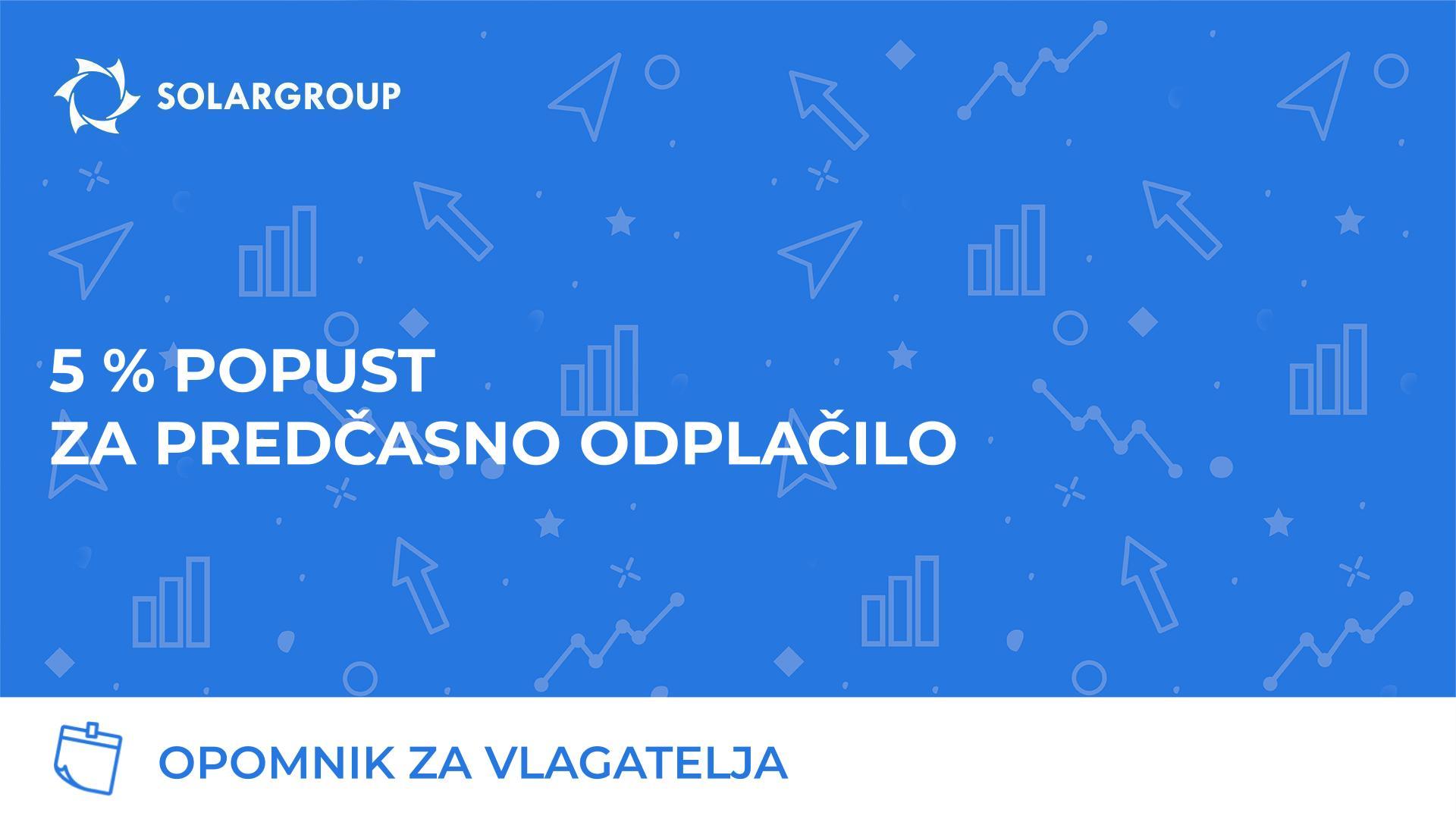 5 % popust za predčasno odplačilo