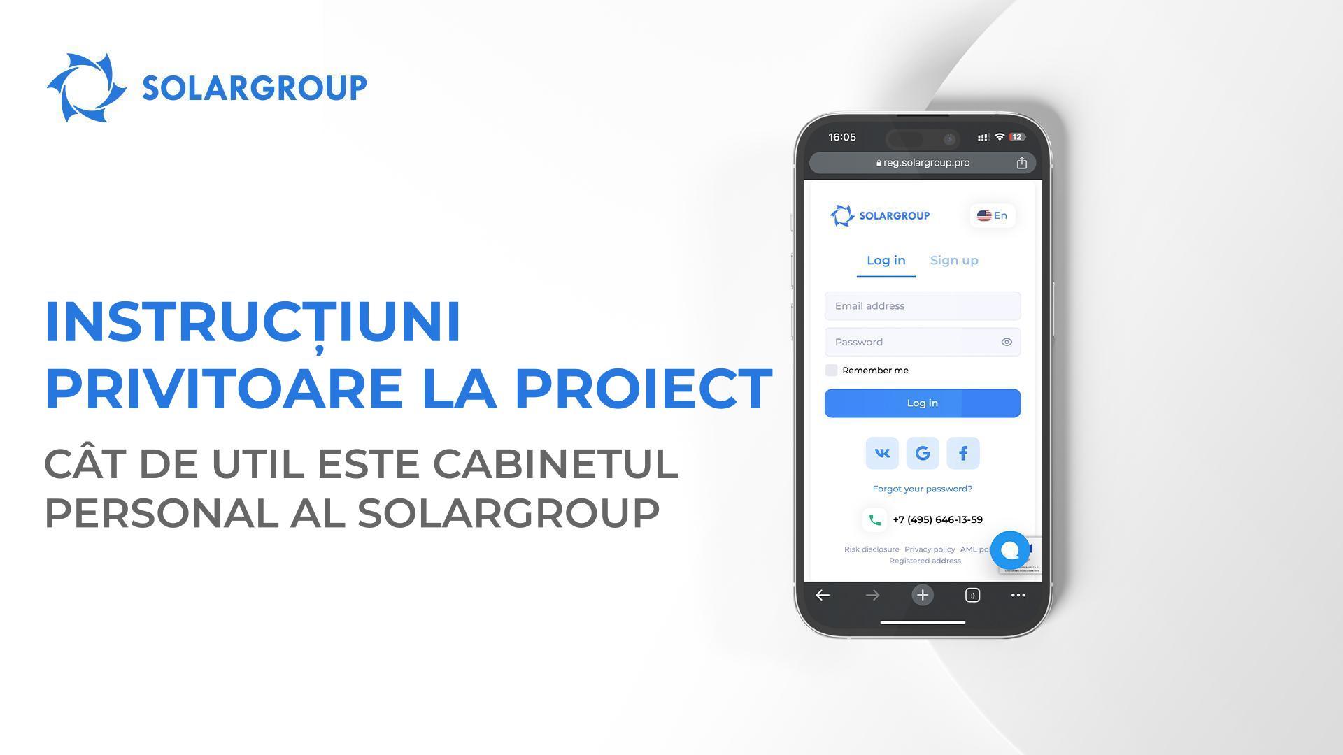 Instrucțiuni privitoare la proiect: cât de util este cabinetul personal al SOLARGROUP