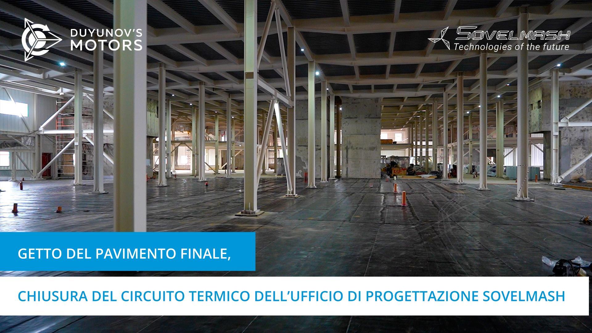 Posa del pavimento di finitura, chiusura del circuito di riscaldamento | Costruzione dell'ufficio di progettazione Sovelmash