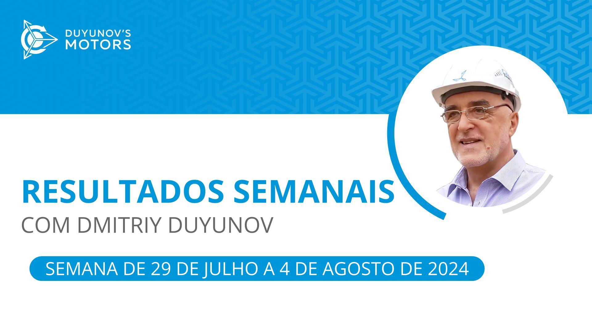 Os resultados semanais no projeto "Duyunov's motors"