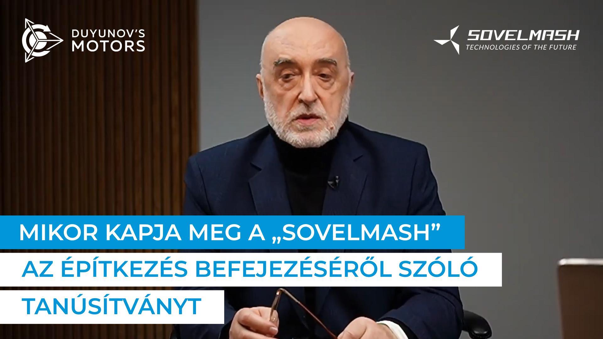 Dmitrij Duyunov elmagyarázta, hogy mit kell még tenni ahhoz, hogy az építkezés befejezéséről szóló tanúsítványt megkaphassák