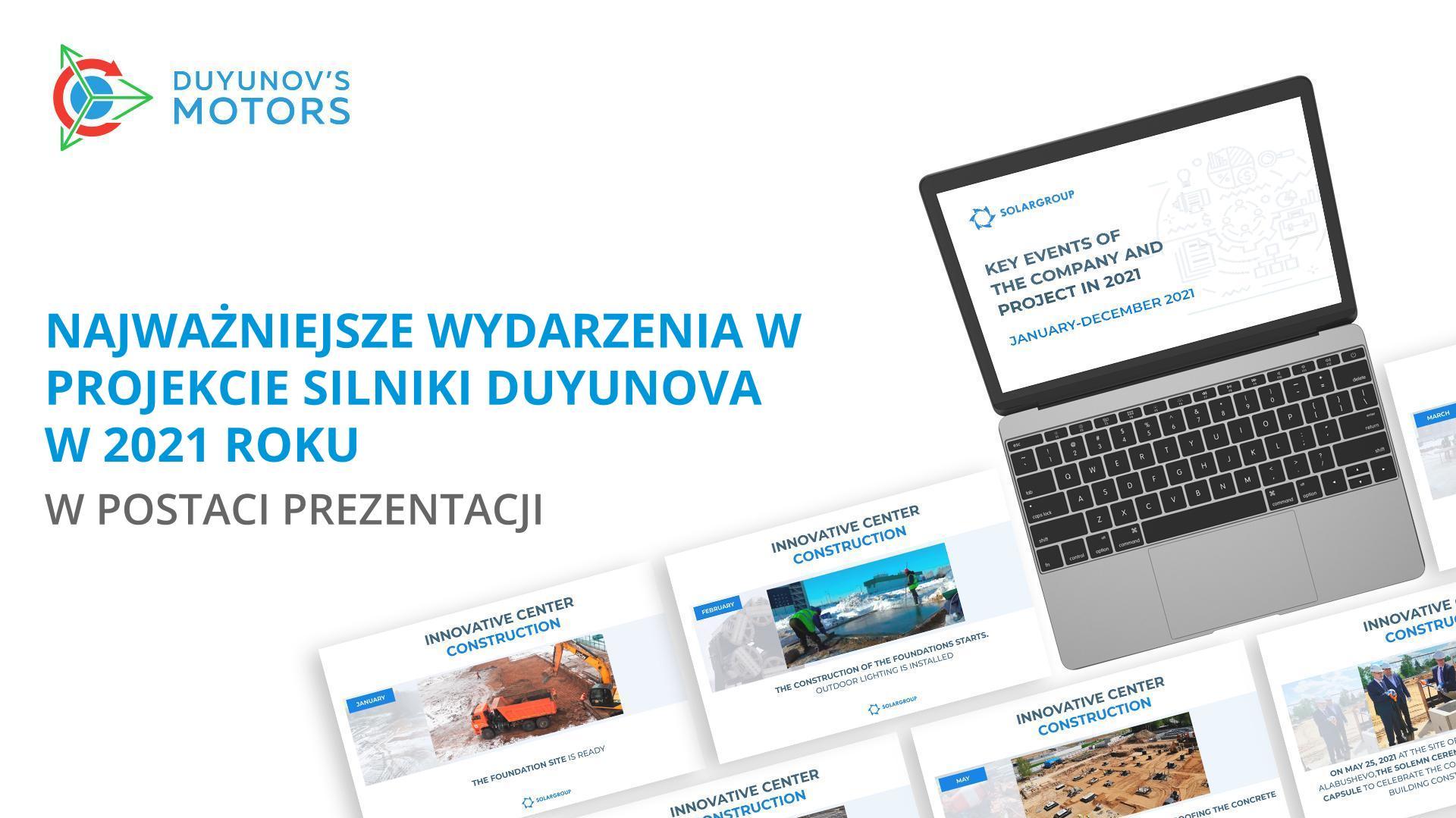 Najważniejsze wydarzenia w projekcie Silniki Duyunova w 2021 roku w postaci prezentacji
