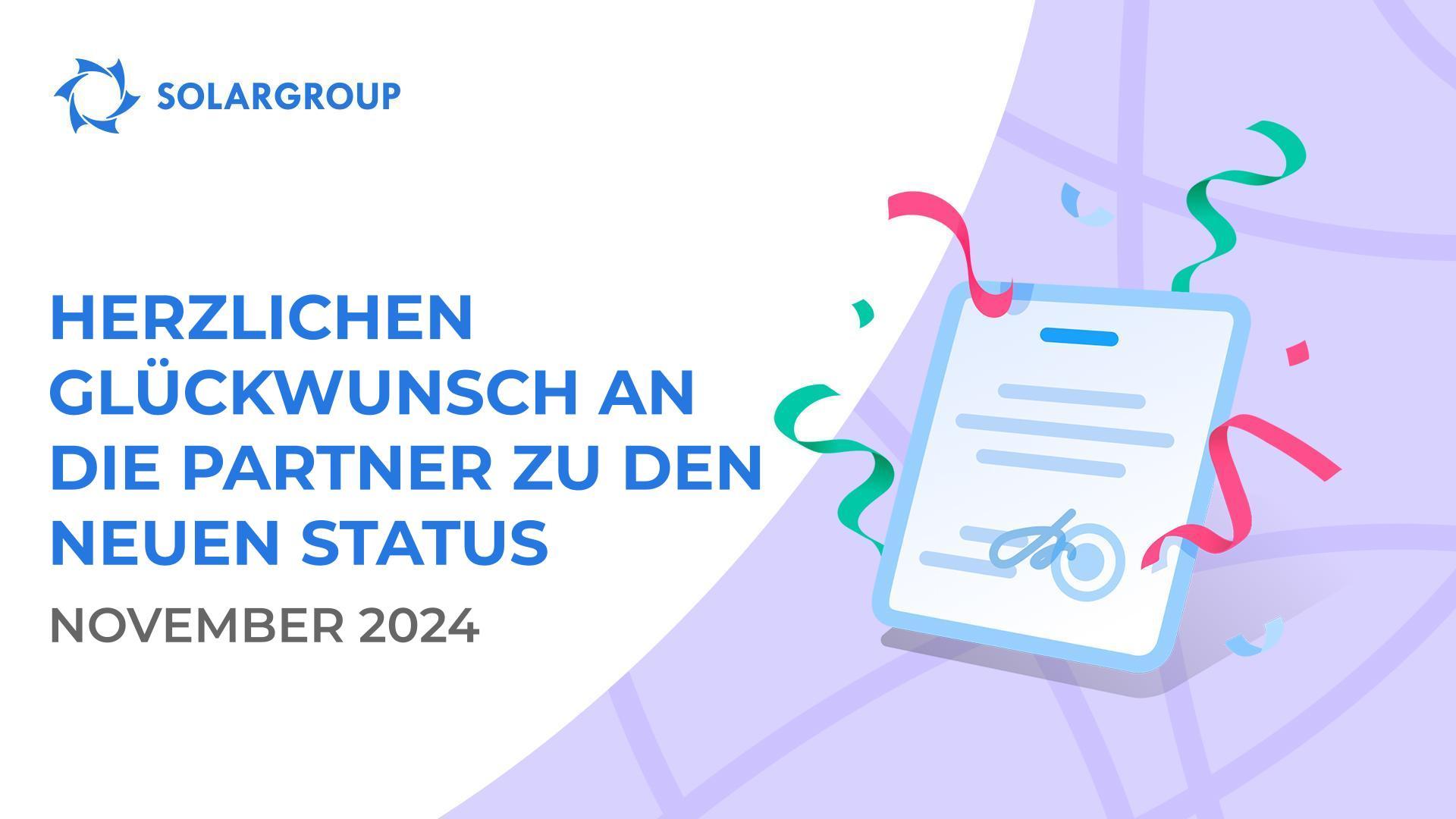Herzlichen Glückwunsch an die Partner zu den neuen Status!