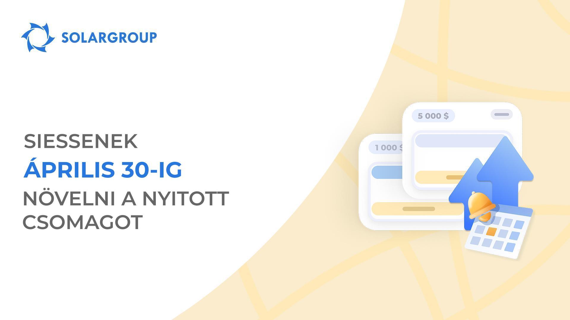 Ez az utolsó lehetőség, hogy növeljék a csomagjukat a projektben!