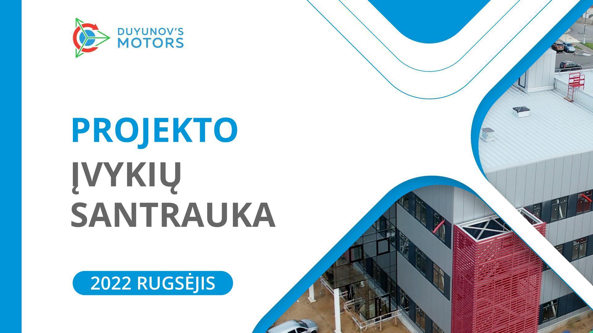 Pagrindiniai projekto įvykiai: rugsėjo mėn. santrauka