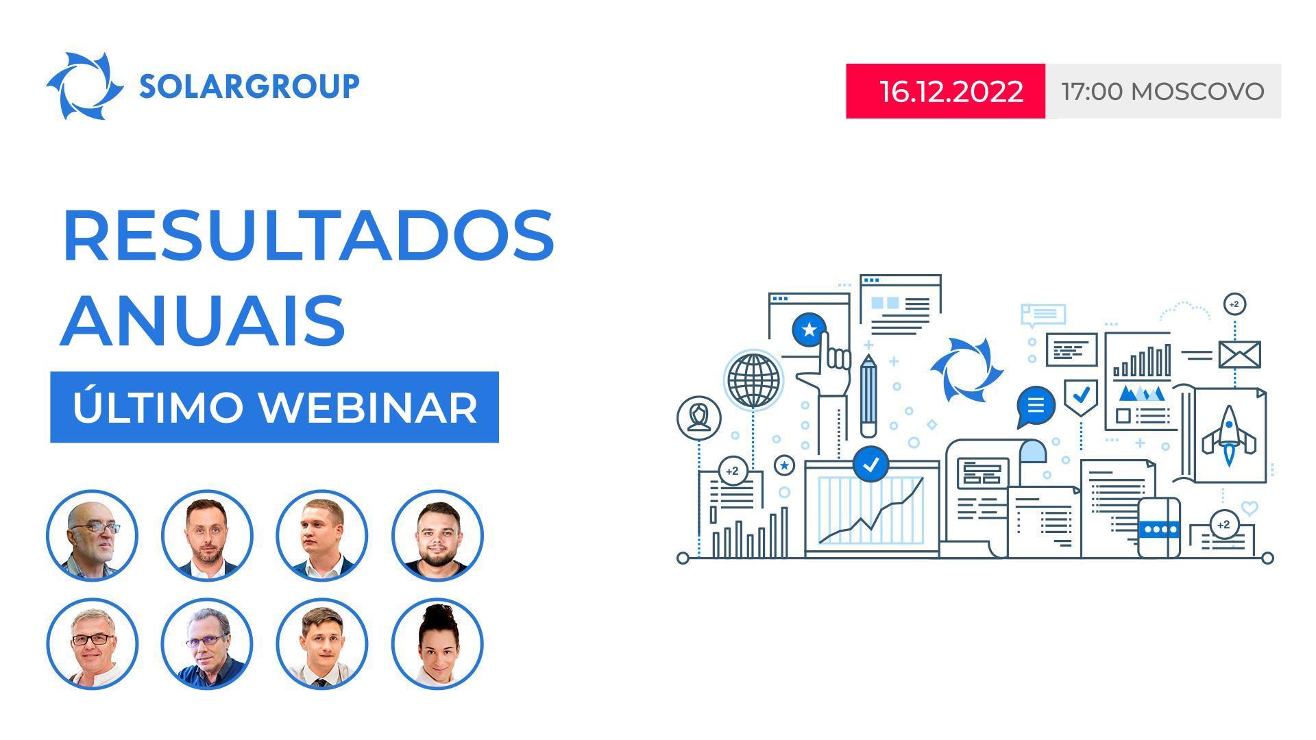 O último webinar "Resultados anuais do projeto "Duyunov's motors" foi adiado para dia 16 de dezembro