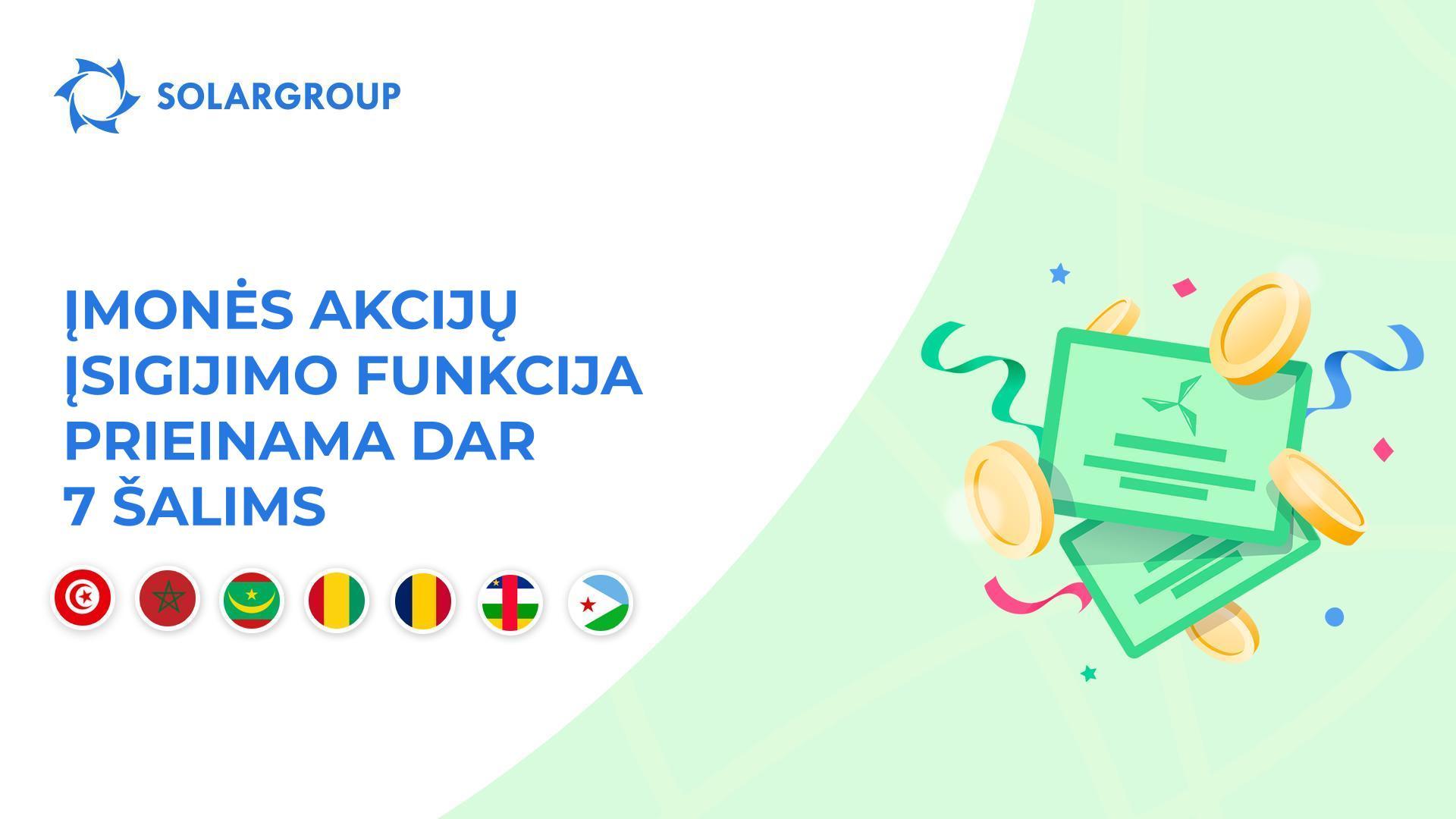 Funkcijų paleidimas šiose šalyse: Tunise, Maroke, Mauritanijoje, Gvinėjoje, Čade, CAR, Džibutyje