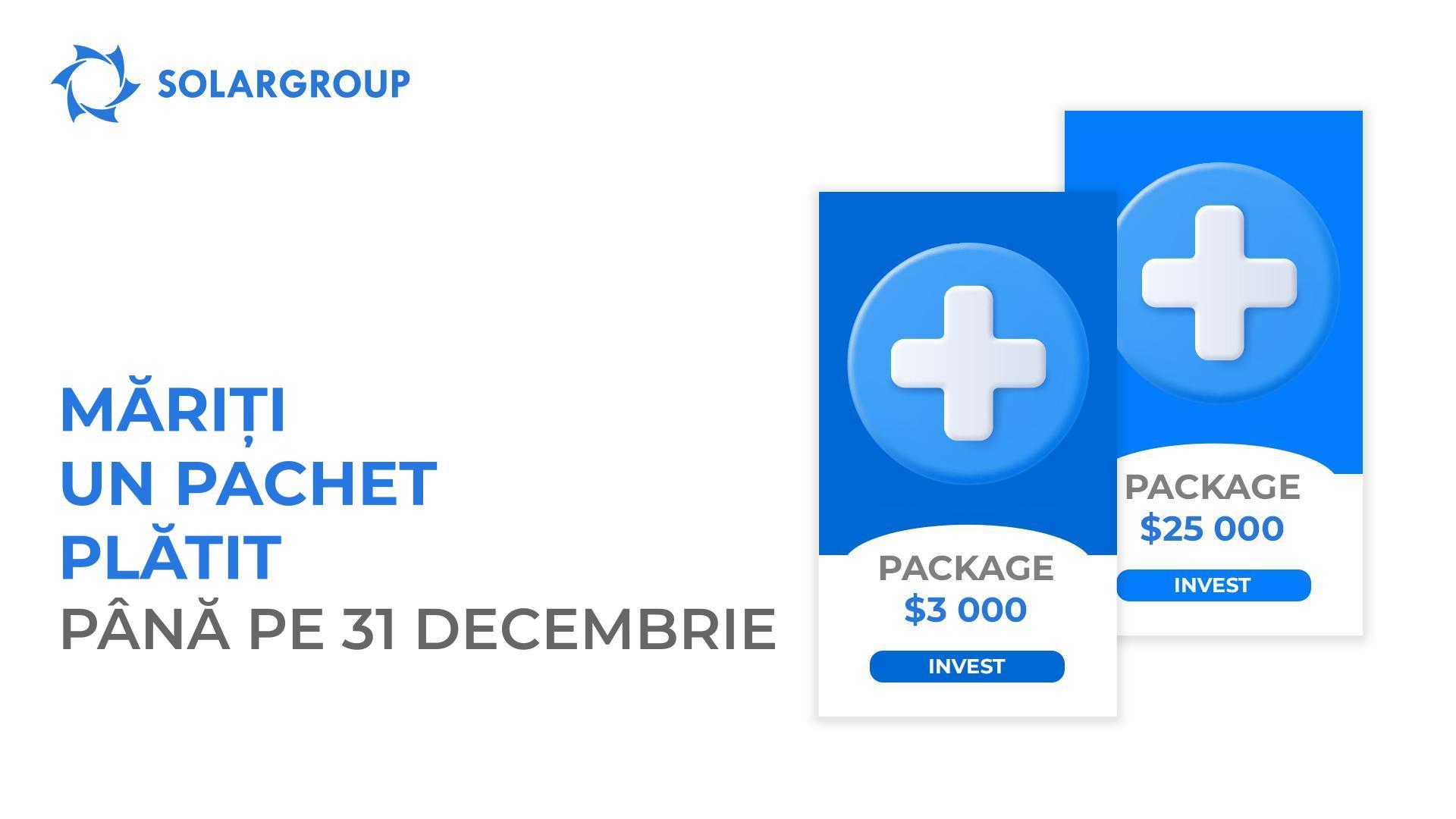 Măriți un pachet de investiții plătit până pe 31 decembrie