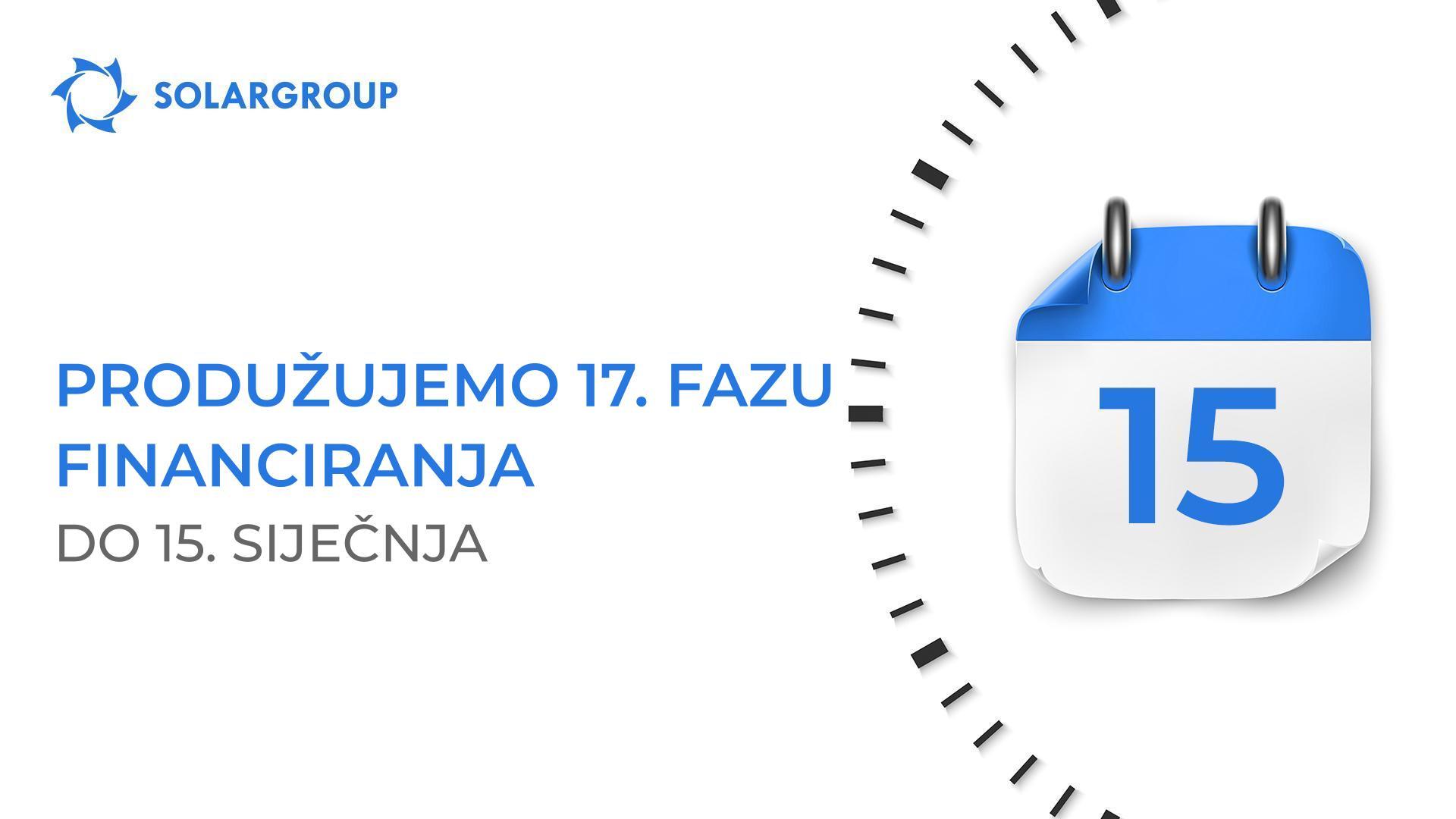Produžujemo 17. fazu financiranja projekta do 15. siječnja