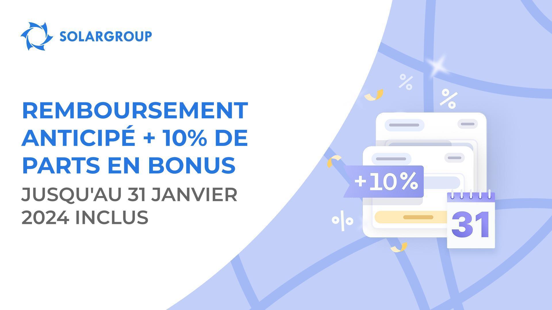 Obtenez des parts bonus pour le remboursement anticipé de votre pack : la promotion se terminera dans quelques jours !