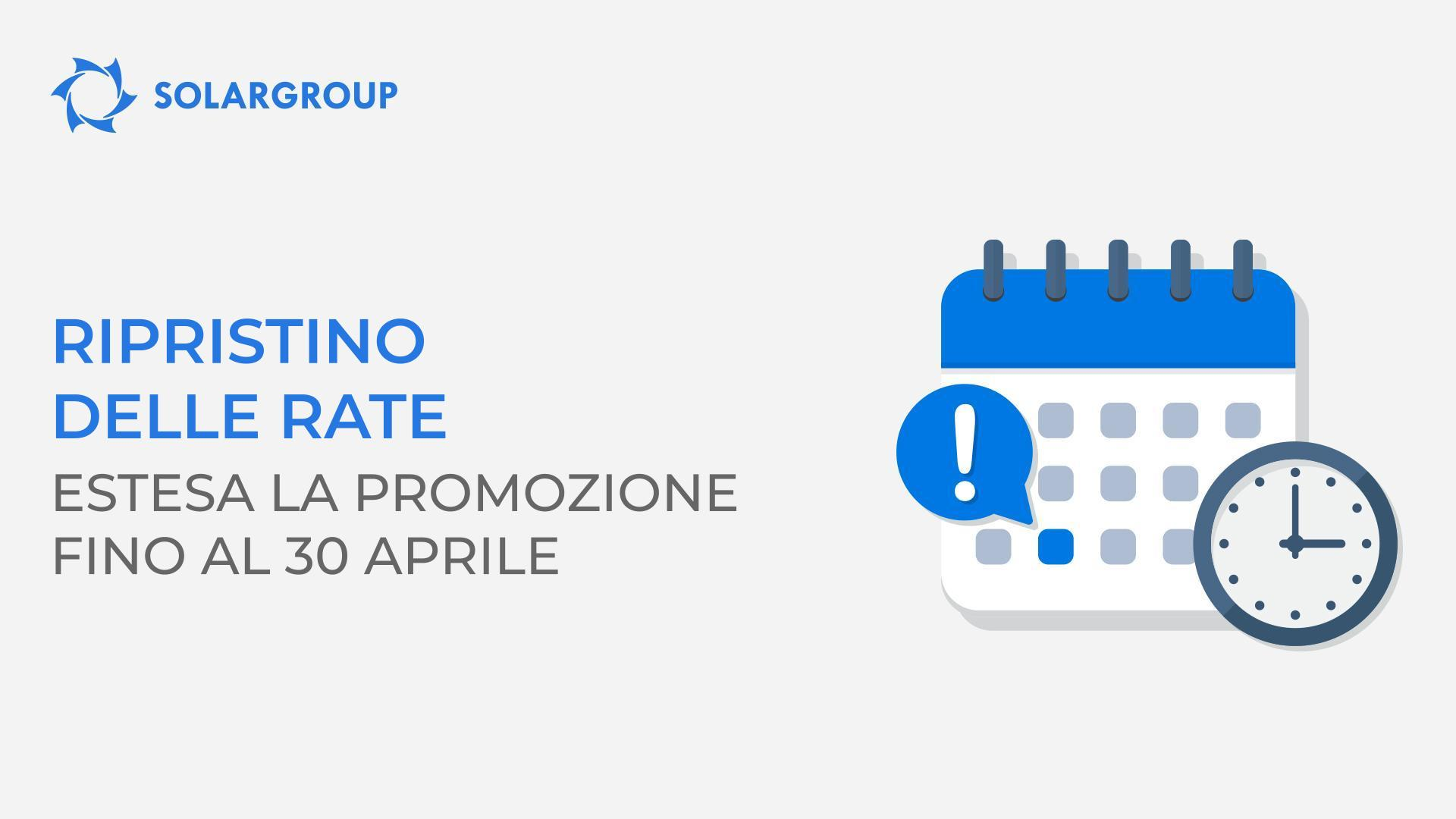 Ripristino della rata: promozione prorogata nell'area personale fino al 30 aprile