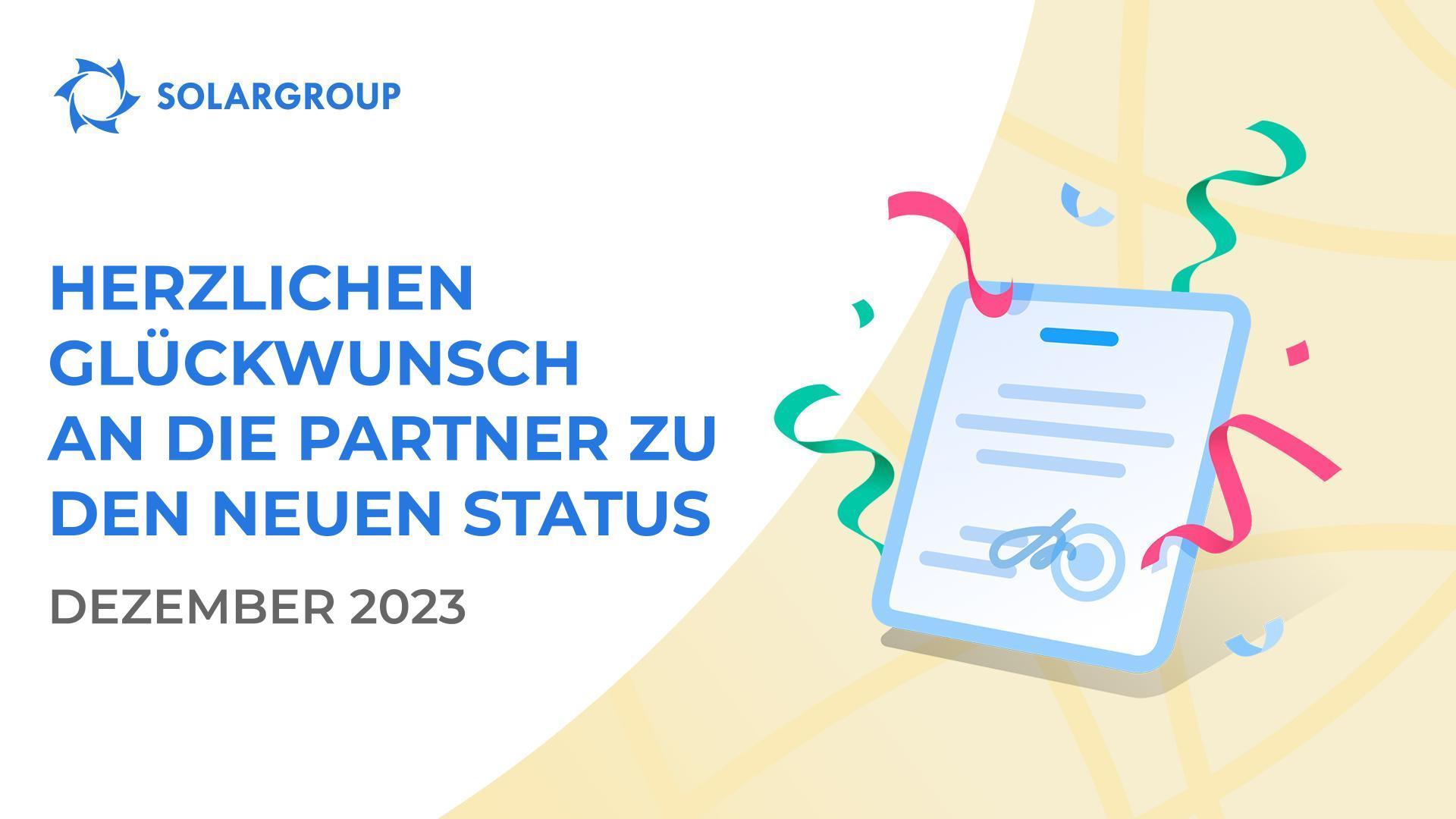Herzlichen Glückwunsch an die Partner zu den neuen Status!