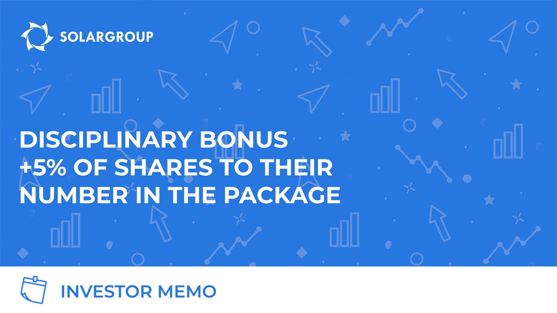 +5% of shares for timely repayment of your installment plan