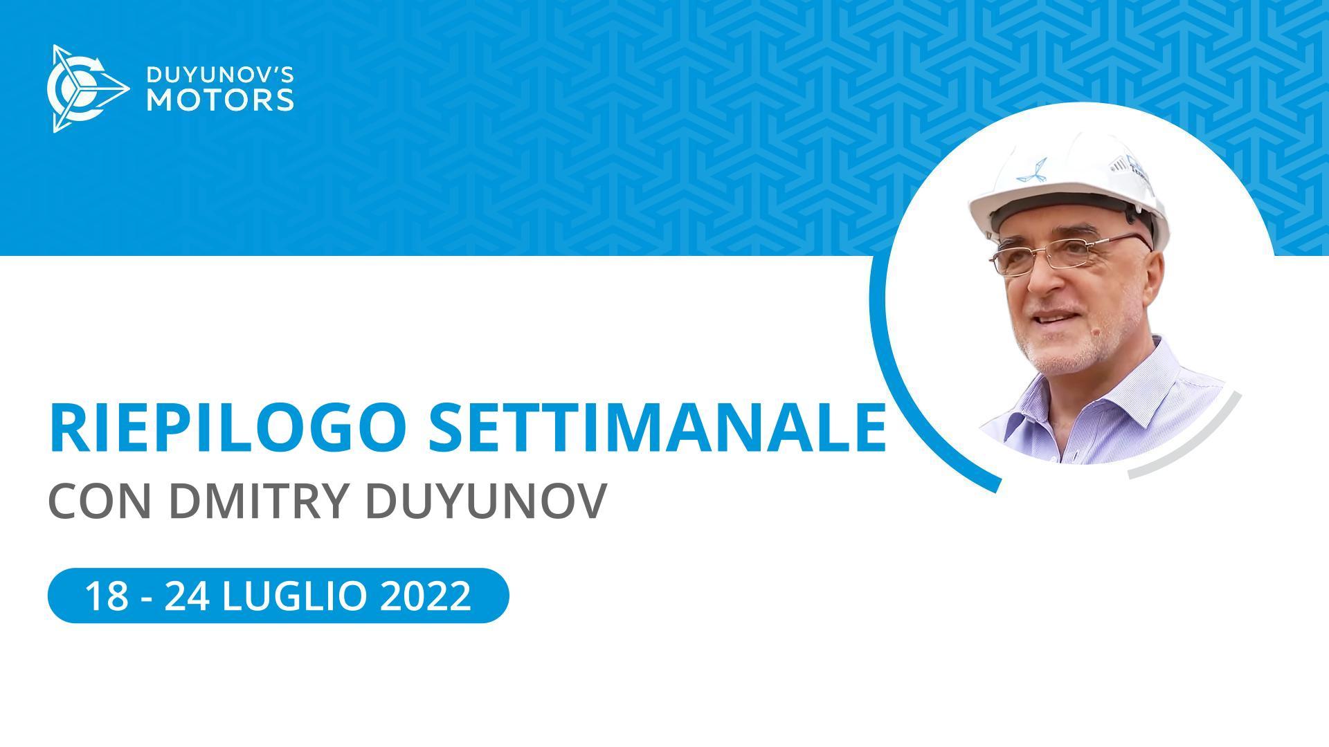 Riepilogo settimanale del progetto Motori Duyunov
