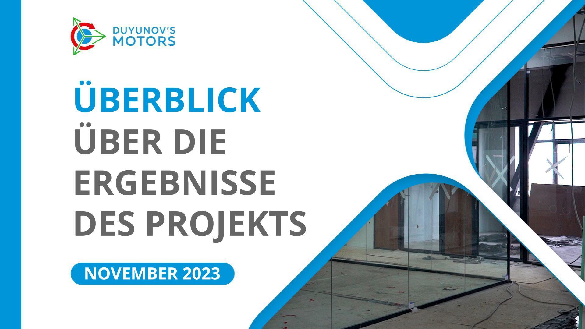 Die wichtigsten Ergebnisse des Projekts im November
