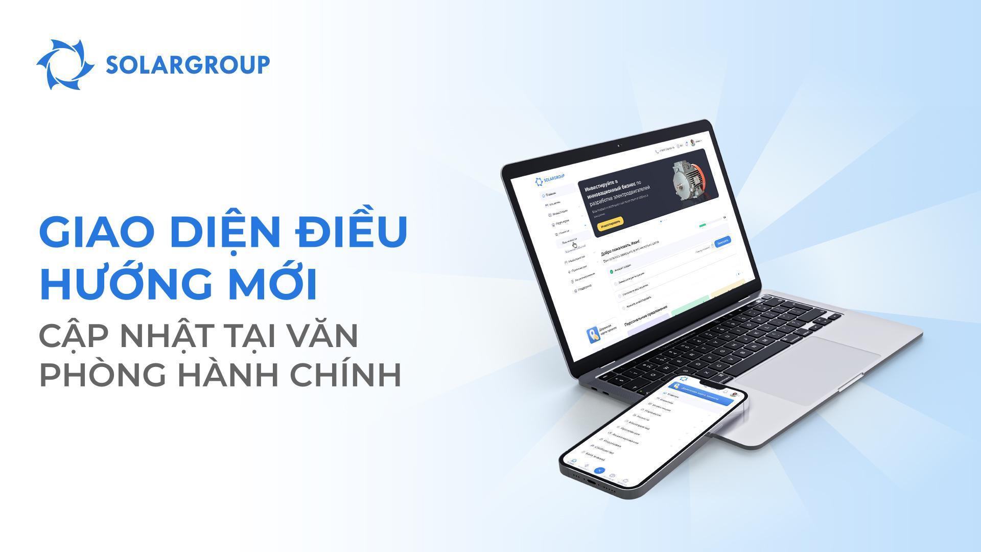 Giao diện điều hướng văn phòng hành chính đã được cập nhật