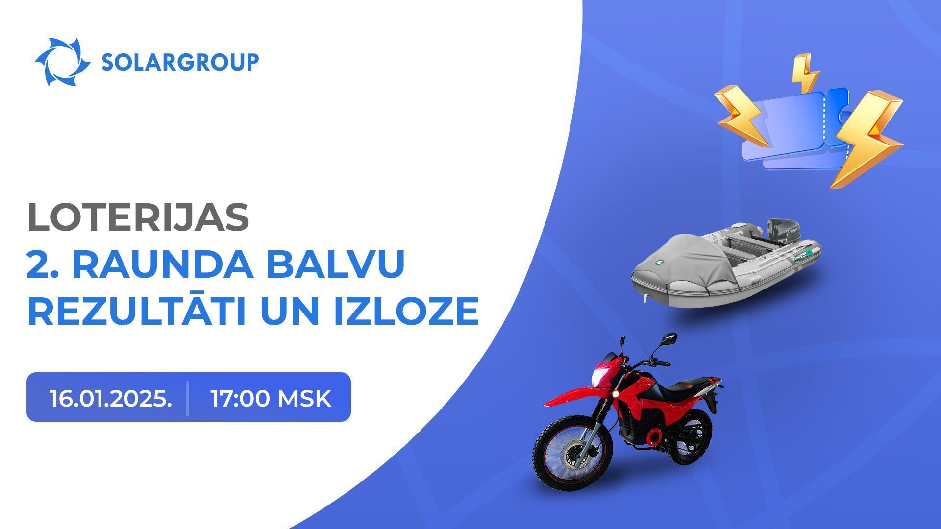 Vinnējiet elektrolaivu vai motociklu!