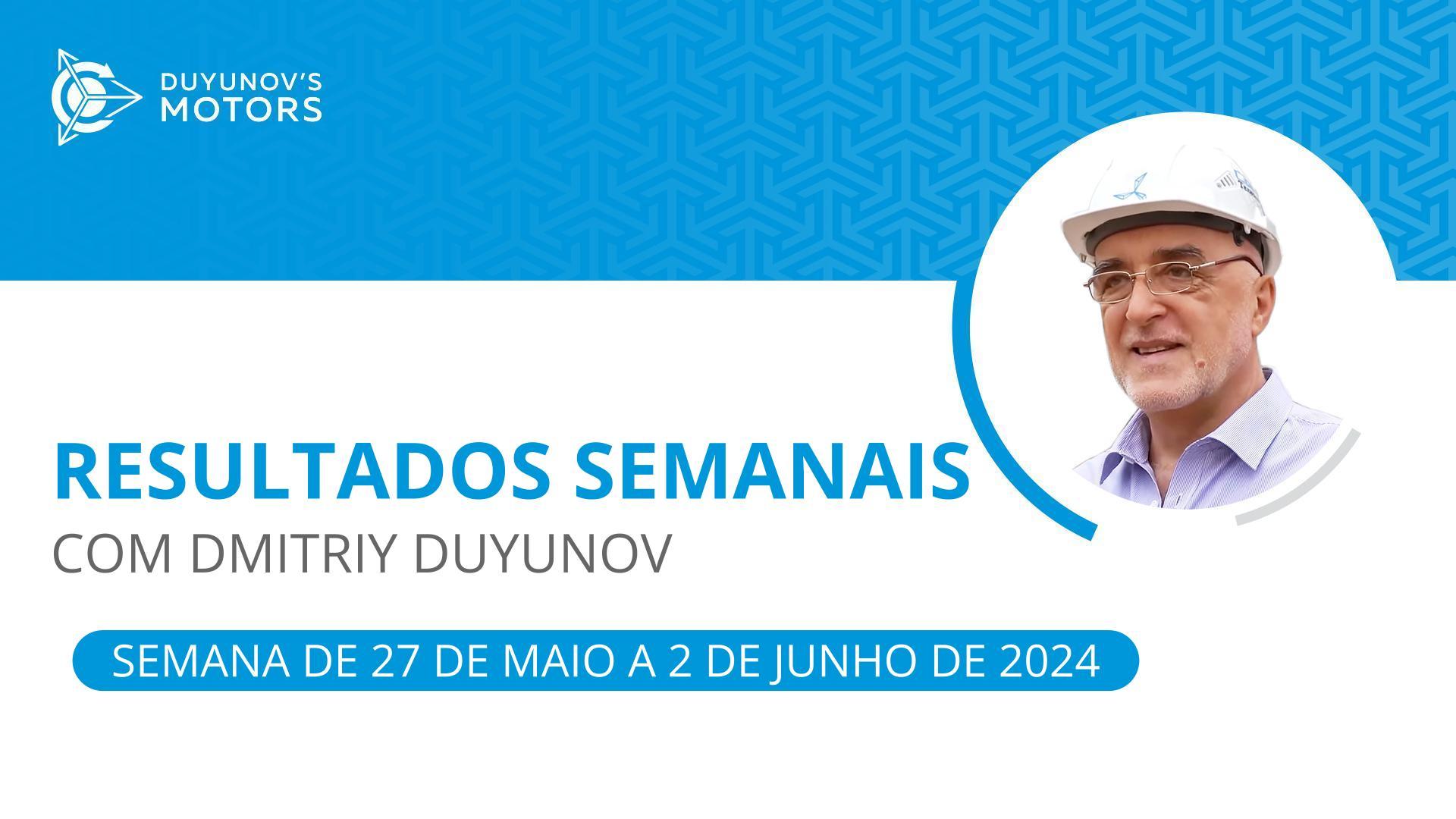 Os resultados semanais no projeto "Duyunov's motors"