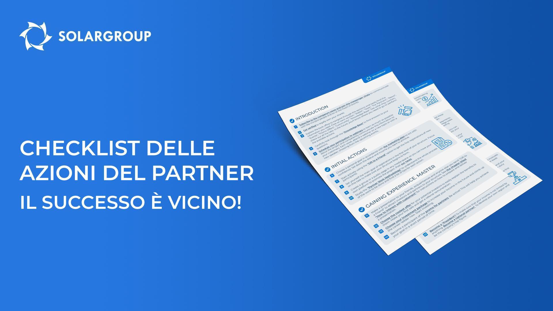 Check list delle azioni del partner dalla A alla Z: il successo è vicino!