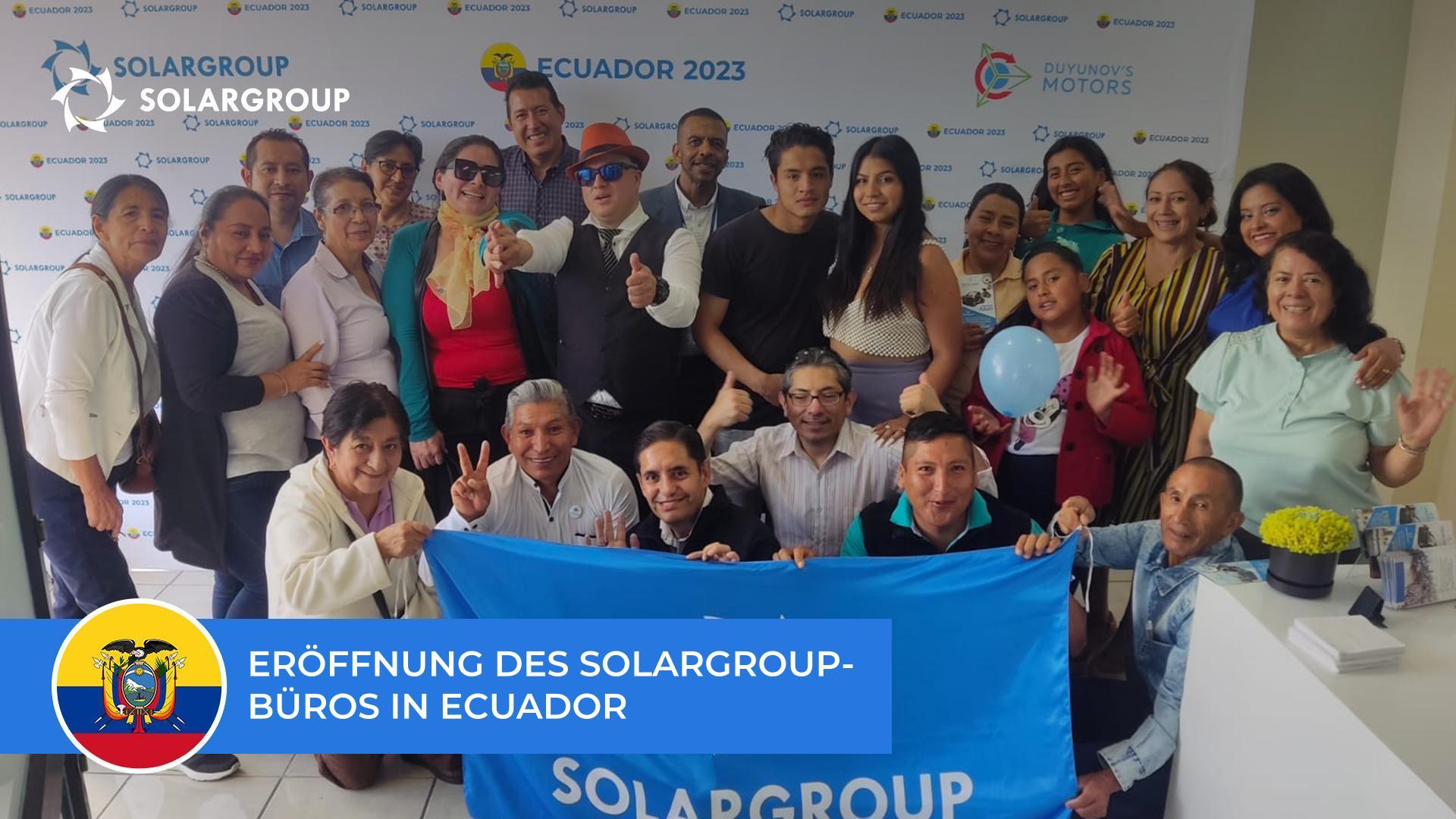 SOLARGROUP in Ecuador: Eröffnung des Büros und der "Partnerschule"