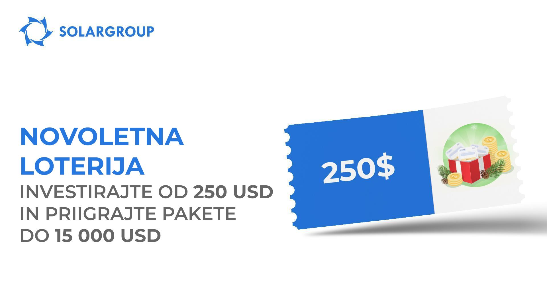 Novoletna loterija SOLARGROUP z nagradnim skladom 25.000 USD