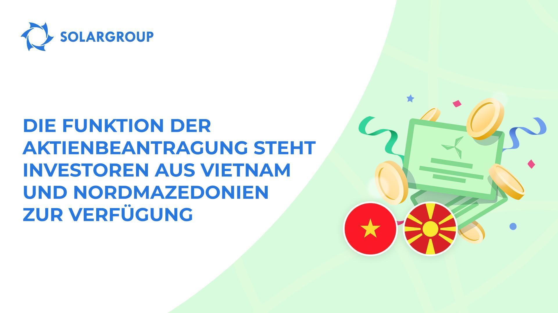 Wir stellen die Funktion Investoren aus gleich zwei Ländern zur Verfügung!