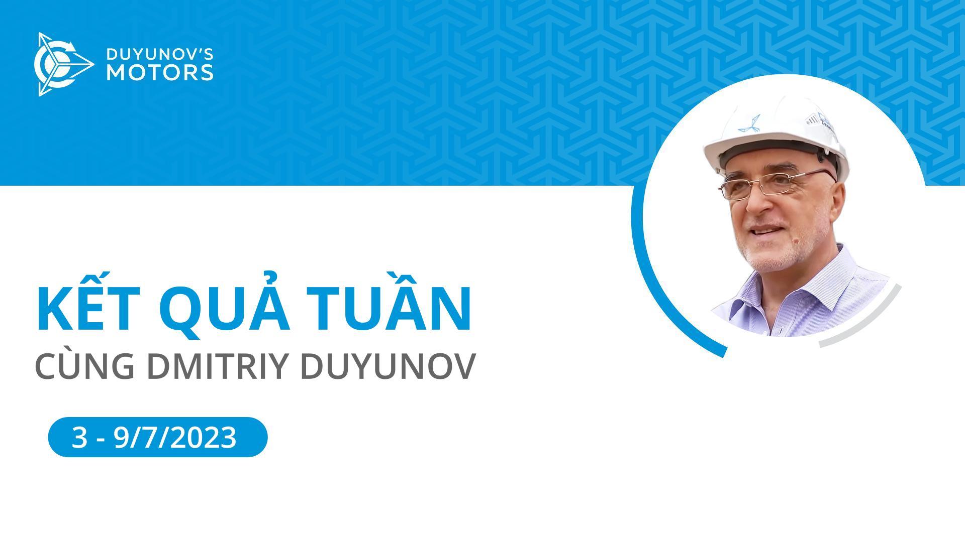 Kết quả tuần của dự án "Động cơ của Duyunov"