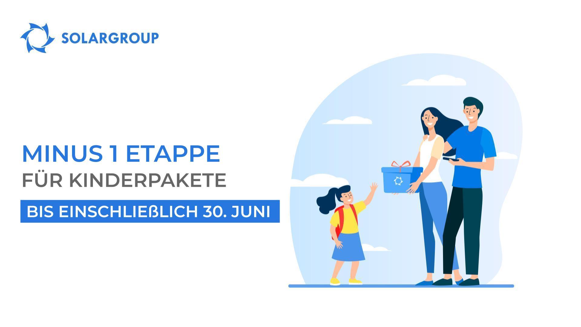 Neue Aktion für Kinderpakete: minus 1 Etappe