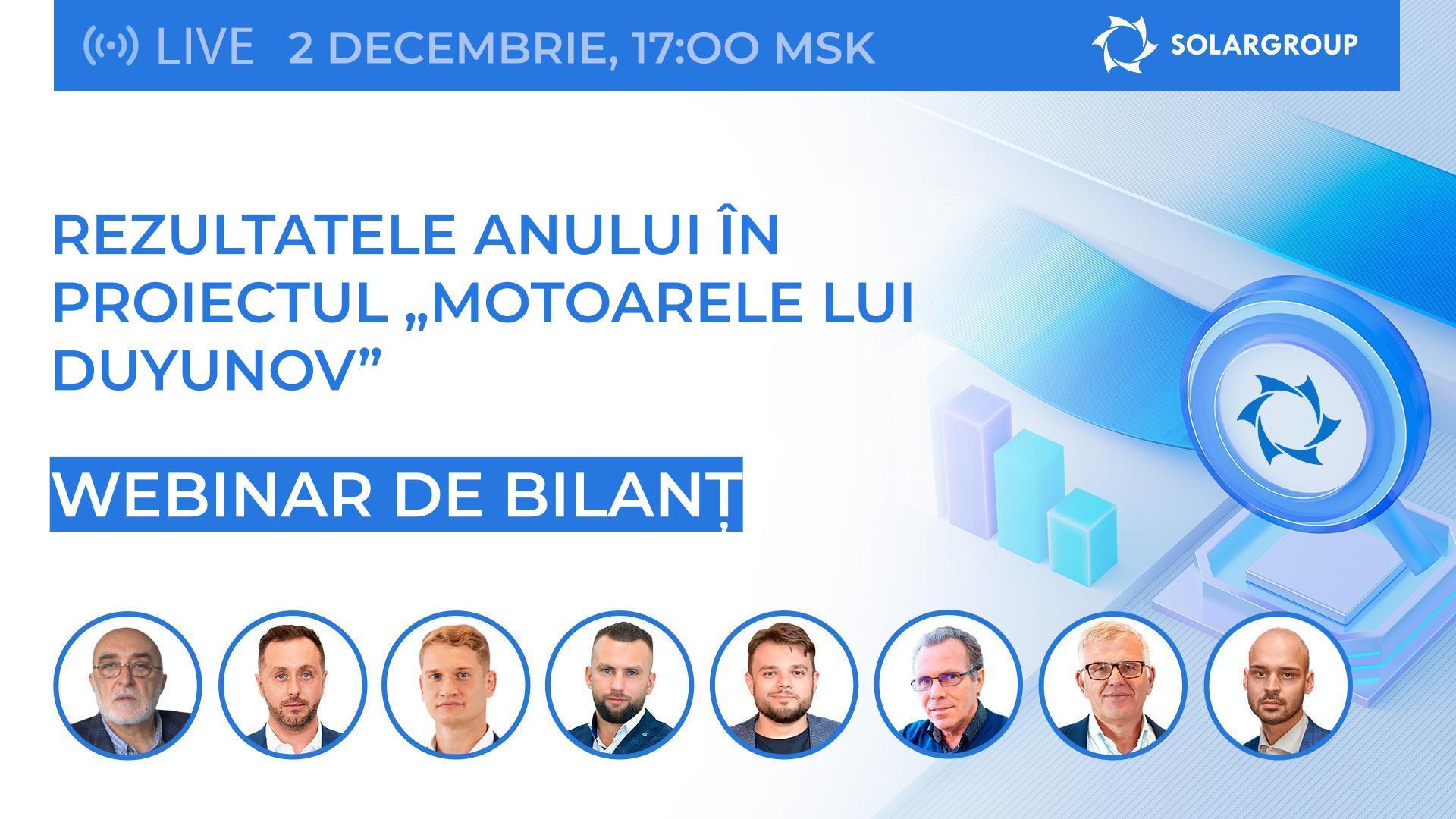 Rezumatul săptămânal al proiectului „Motoarele lui Duyunov”