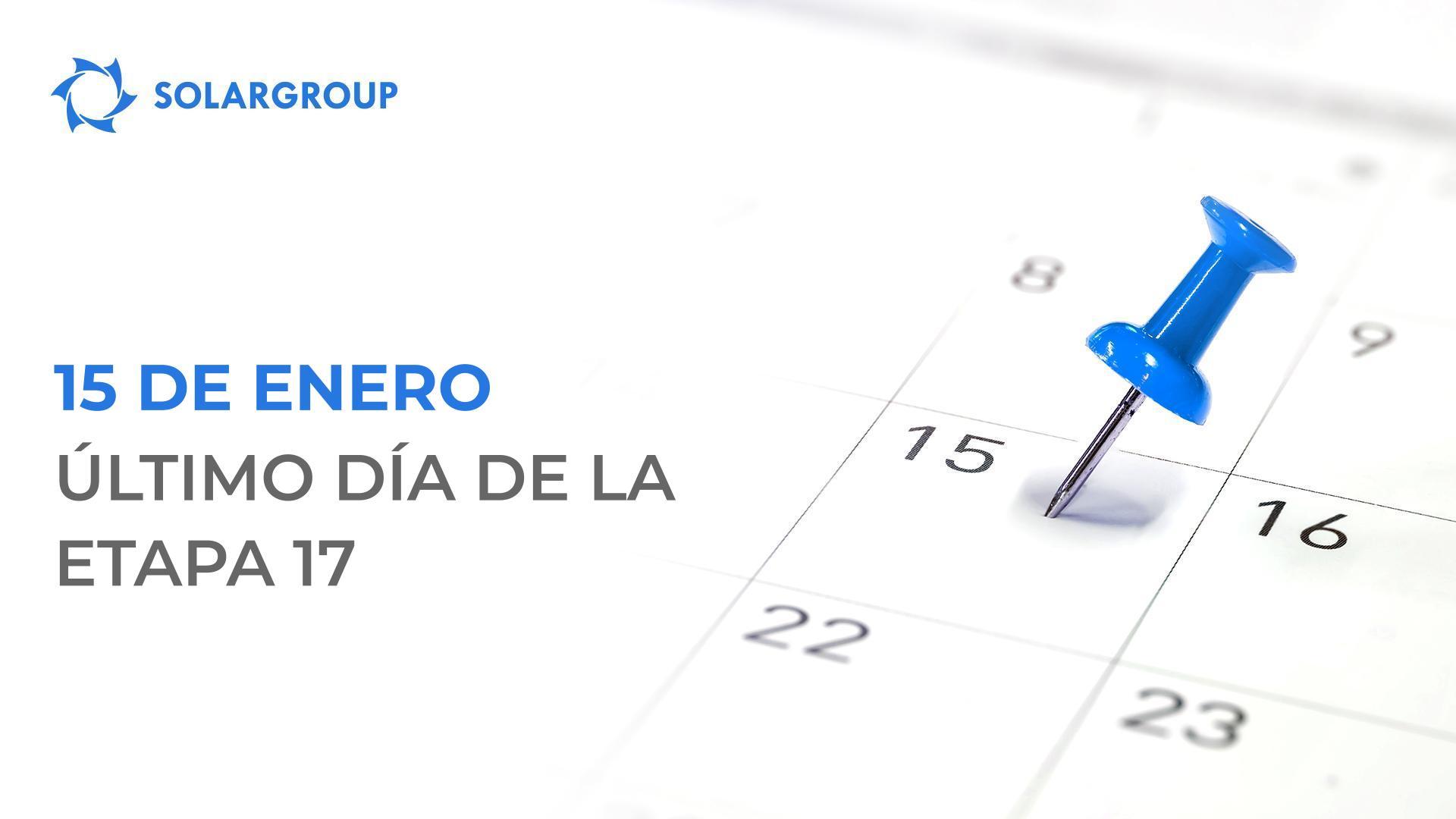 Último día dela etapa 17: recordatorio para el participante del proyecto "Motores de Duyunov"