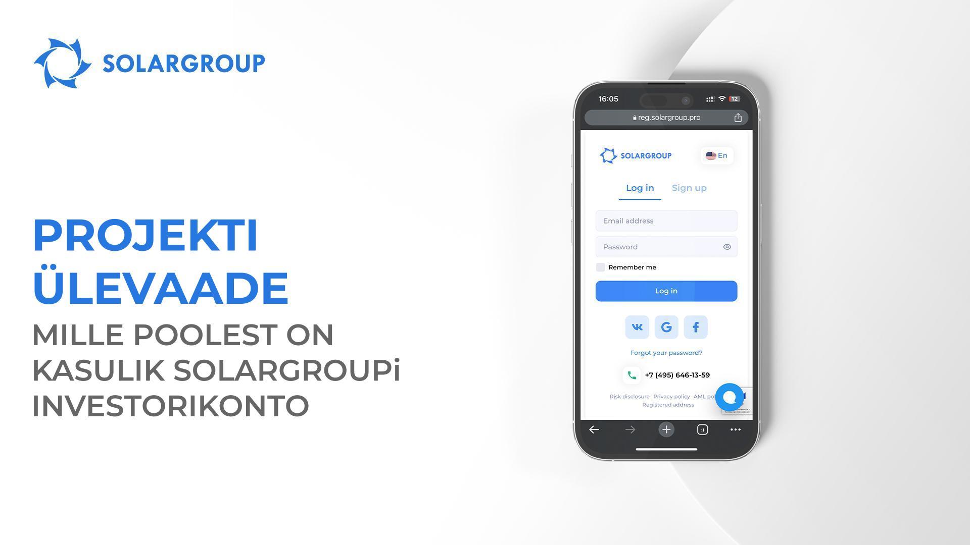Projekti ülevaade: mille poolest on kasulik SOLARGROUPi investorikonto