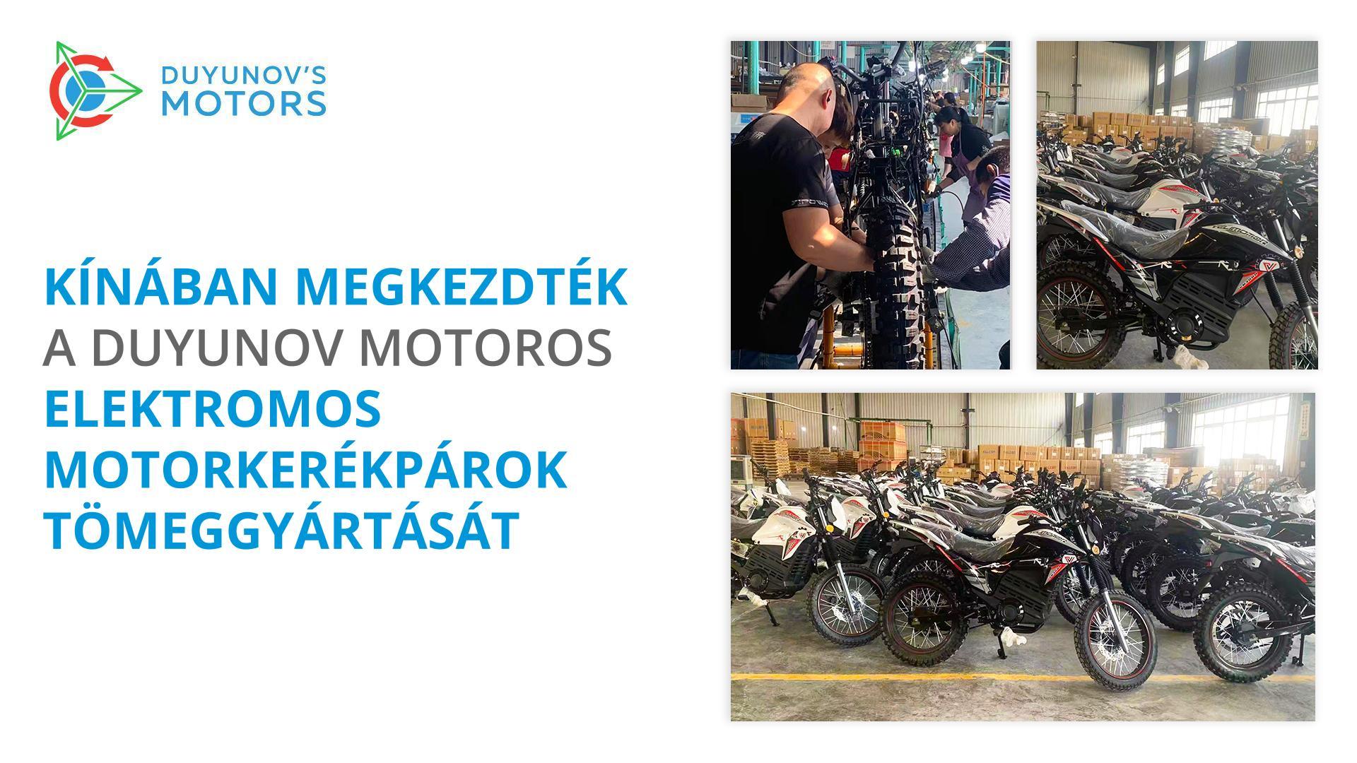 Kínában megkezdték a Duyunov motoros elektromos motorkerékpárok tömeggyártását