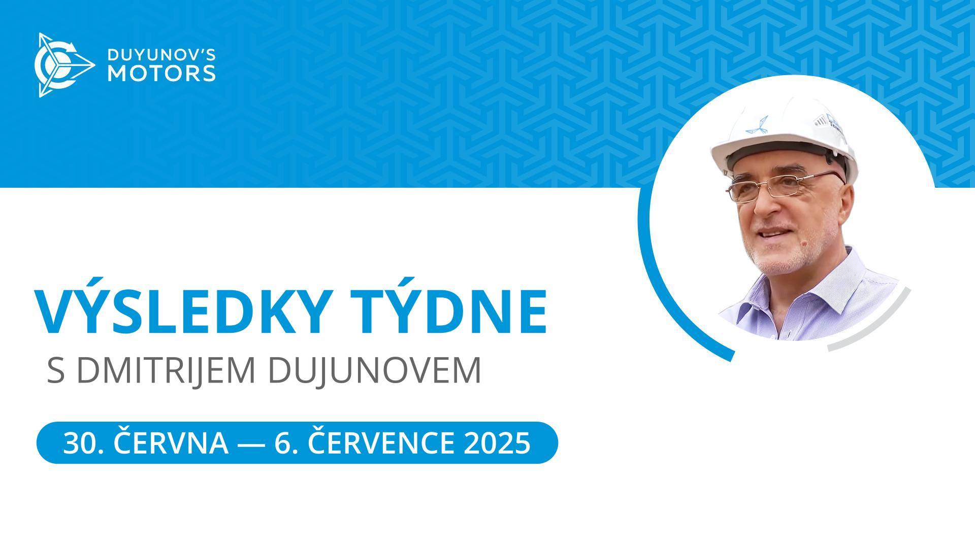 Výsledky týdne v projektu Motory Dujunova